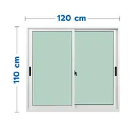 หน้าต่างบานเลื่อน อะลูมิเนียม S-S KPA ECO 120x110 ซม. สีขาว