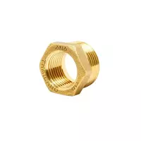 Brass elbow (P) model K5I314-9-015-010-5-P size 1/2 x 3/8 inch, brass color