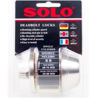 กุญแจลิ้นตาย 1 ด้าน SOLO 2201 สีสเตนเลส