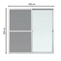 ALUMINUM SLIDING DOOR WITH SCREEN S-S AZLE 200X205CM WHITE